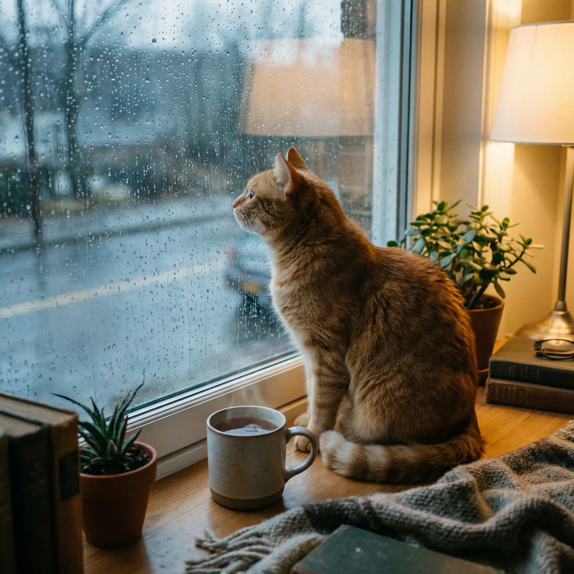 猫咪望着窗外的雨 - 哥布林洞窟3腐剧网